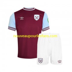 Maillot West Ham United Enfant Tenue Domicile 2024-2025 Manche Courte