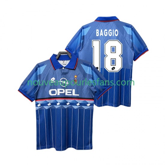 Maillot AC Milan BAGGIO 18 1995 1996 Rétro Homme Tenue Extérieur Manche Courte
