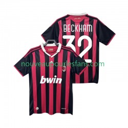 Maillot AC Milan BECKHAM 32 2009 Rétro Homme Tenue Domicile 2010 Manche Courte