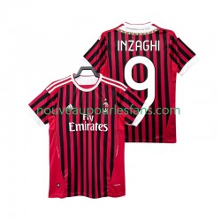 Maillot AC Milan INZAGHI 9 2012 Rétro Homme Tenue Domicile 2011 Manche Courte