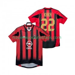 Maillot AC Milan KAKA 22 2004 2005 Rétro Homme Tenue Domicile Manche Courte