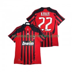 Maillot AC Milan KAKA 22 2007 Rétro Homme Tenue Domicile 2008 Manche Courte