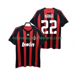Maillot AC Milan KAKA 22 2009 Rétro Homme Tenue Domicile 2008 Manche Courte