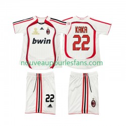 Maillot AC Milan KAKA 22 2007 Rétro Enfant Tenue Extérieur 2006 Manche Courte