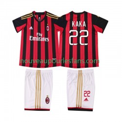 Maillot AC Milan KAKA 22 2013 2014 Rétro Enfant Tenue Domicile Manche Courte