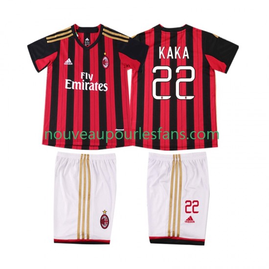 Maillot AC Milan KAKA 22 2013 2014 Rétro Enfant Tenue Domicile Manche Courte