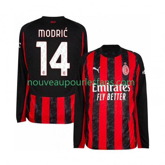 Maillot AC Milan Modrić Luca 14 Homme Tenue Domicile 2025-2026 Manche Longue