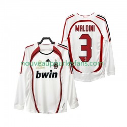 Maillot AC Milan MALDINI 3 2007 Rétro Homme Tenue Extérieur 2006 Manche Longue