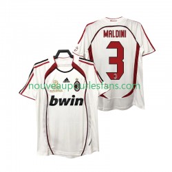 Maillot AC Milan MALDINI 3 2007 Rétro Homme Tenue Extérieur 2006 Manche Courte