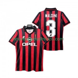 Maillot AC Milan MALDINI 3 1995 1996 Rétro Homme Tenue Domicile Manche Courte