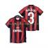 Maillot AC Milan MALDINI 3 Rétro Homme Tenue Domicile 1999 1998 Manche Courte