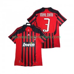 Maillot AC Milan MALDINI 3 2007 Rétro Homme Tenue Domicile 2008 Manche Courte