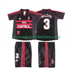 Maillot AC Milan MALDINI 3 Rétro Enfant Tenue 3ème 1999 1998 Manche Courte