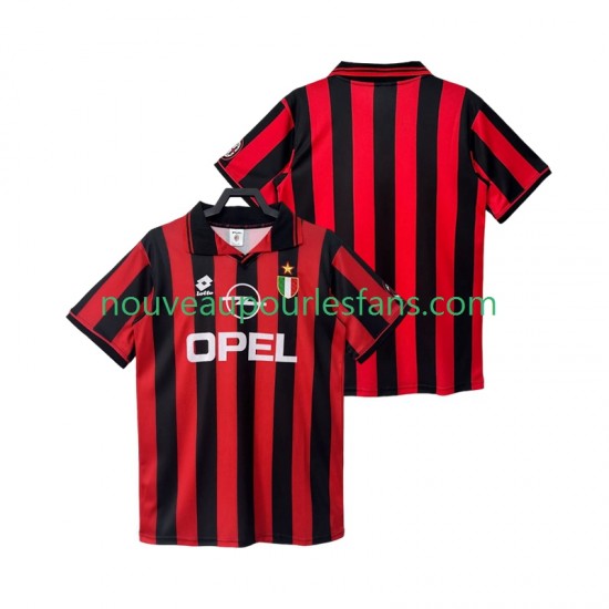 Maillot AC Milan 1996 1997 Rétro Homme Tenue Domicile Manche Courte