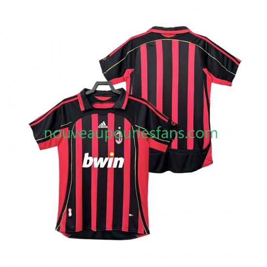 Maillot AC Milan 2007 Rétro Homme Tenue Domicile 2006 Manche Courte