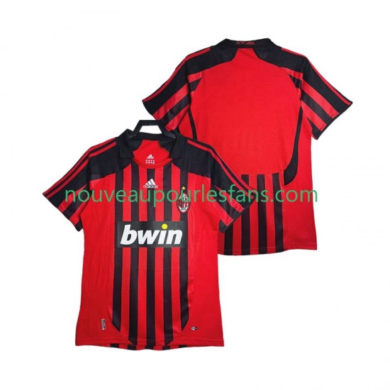 Maillot AC Milan 2007 Rétro Homme Tenue Domicile 2008 Manche Courte