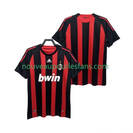 Maillot AC Milan 2009 Rétro Homme Tenue Domicile 2008 Manche Courte