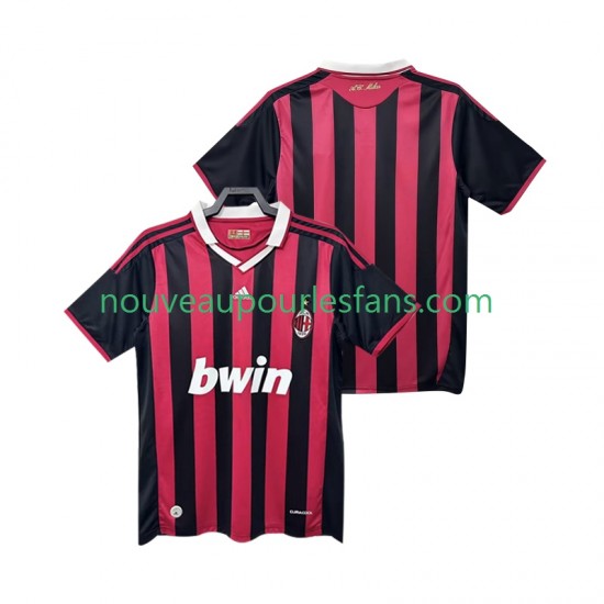Maillot AC Milan 2009 Rétro Homme Tenue Domicile 2010 Manche Courte