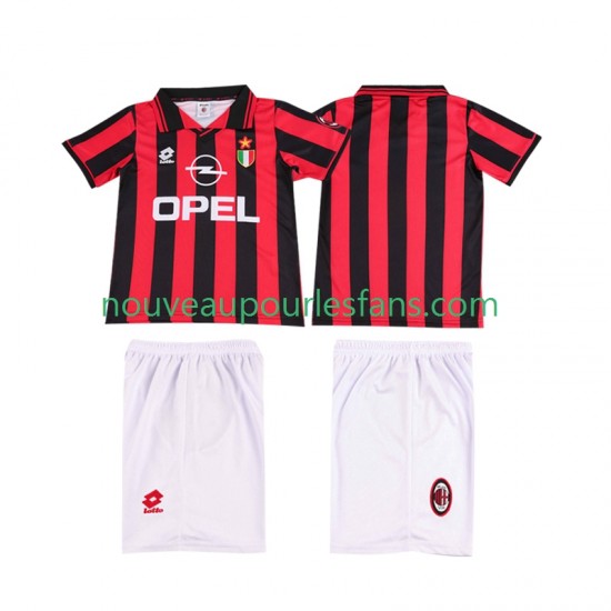 Maillot AC Milan 1996 1997 Rétro Enfant Tenue Domicile Manche Courte
