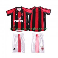 Maillot AC Milan Rétro Enfant Tenue Domicile 1999 1998 Manche Courte