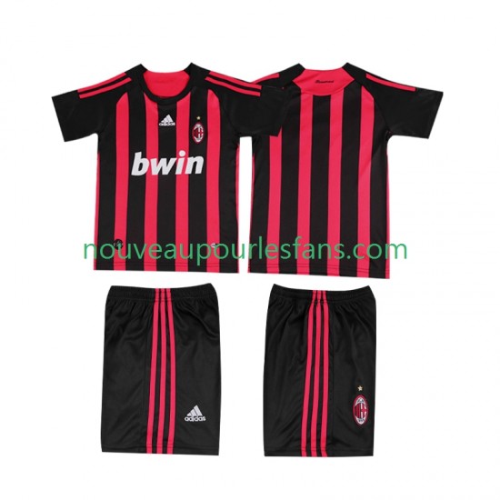 Maillot AC Milan 2009 Rétro Enfant Tenue Domicile 2008 Manche Courte