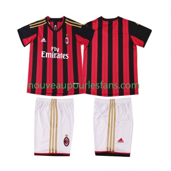 Maillot AC Milan 2013 2014 Rétro Enfant Tenue Domicile Manche Courte