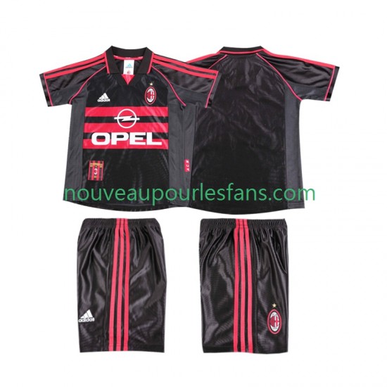 Maillot AC Milan Rétro Enfant Tenue 3ème 1999 1998 Manche Courte