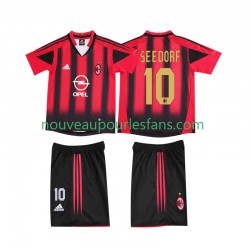Maillot AC Milan SEEDORF 10 2004 2005 Rétro Enfant Tenue Domicile Manche Courte