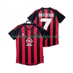 Maillot AC Milan SHEVCHENKO 7 2003 Rétro Homme Tenue Domicile 2002 Manche Courte