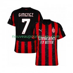 Maillot AC Milan Santiago Gimenez 7 Homme Tenue Domicile 2025-2026 Manche Courte