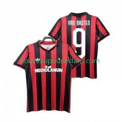 Maillot AC Milan VAN BASTEN 9 1990 1991 Rétro Homme Tenue Domicile Manche Courte