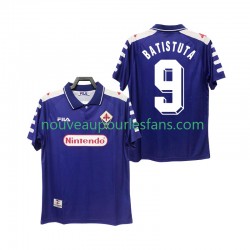 Maillot Fiorentina BASTUTA 9 Rétro Homme Tenue Domicile 1999 1998 Manche Courte