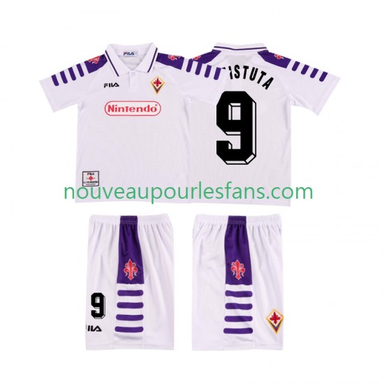 Maillot Fiorentina BASTUTA 9 Rétro Enfant Tenue Extérieur 1999 1998 Manche Courte