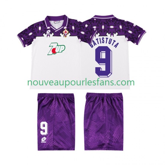 Maillot Fiorentina BATISTUTA 9 1992 1993 Rétro Enfant Tenue Extérieur Manche Courte