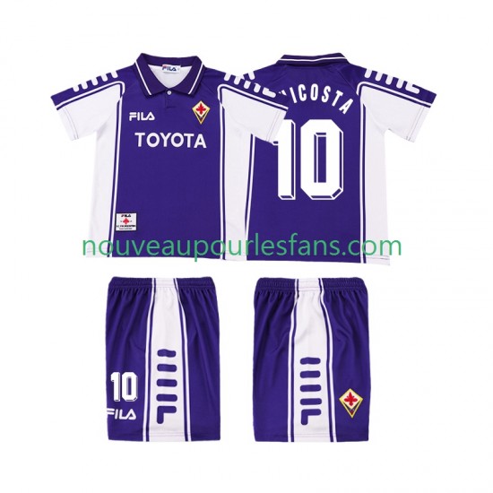 Maillot Fiorentina RUI COSTA 10 2000 Rétro Enfant Tenue Domicile 1999 Manche Courte