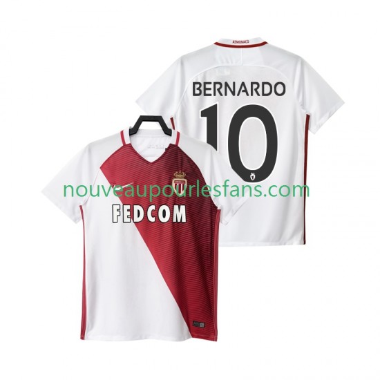 Maillot AS Monaco BERNARDO 10 2016 2017 Homme Tenue Domicile Manche Courte