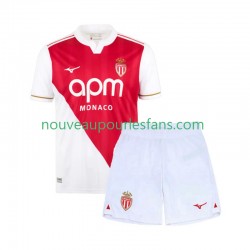 Maillot AS Monaco Enfant Tenue Domicile 2025-2026 Manche Courte