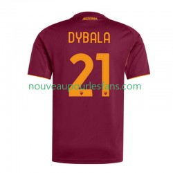 Maillot AS Rome Dybala 21 Homme Tenue Domicile 2025-2026 Manche Courte