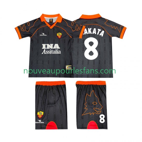 Maillot AS Rome NAKATA 8 2000 Rétro Enfant Tenue Extérieur 1999 Manche Courte