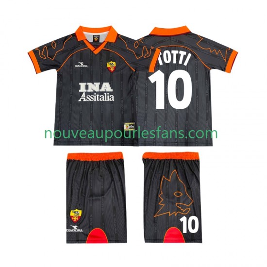 Maillot AS Rome TOTTI 10 2000 Rétro Enfant Tenue Extérieur 1999 Manche Courte