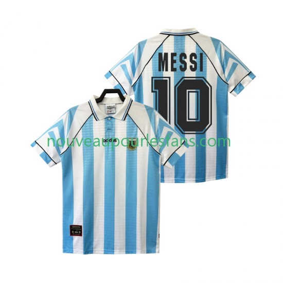 Maillot Argentine Lionel Messi 10 1996 1997 Rétro Homme Tenue Domicile Manche Courte