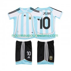 Maillot Argentine RIQUELME 10 2007 Rétro Enfant Tenue Domicile 2006 Manche Courte