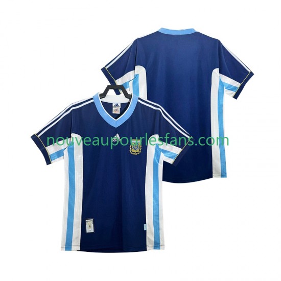 Maillot Argentine Rétro Homme Tenue Extérieur 1998 Manche Courte
