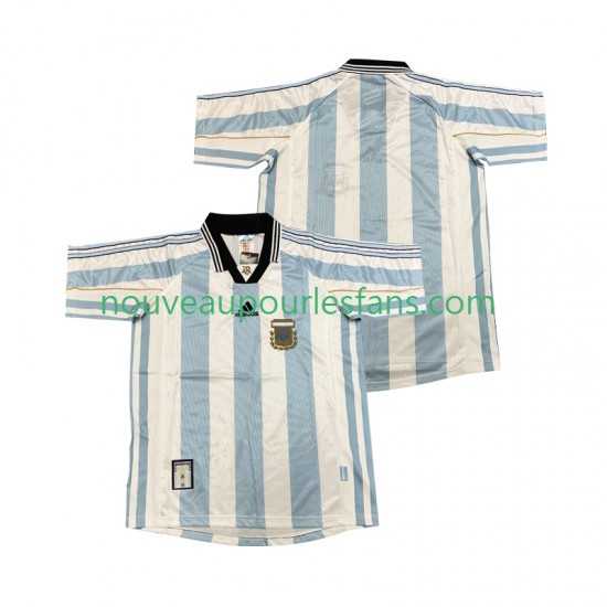 Maillot Argentine Rétro Homme Tenue Domicile 1998 Manche Courte