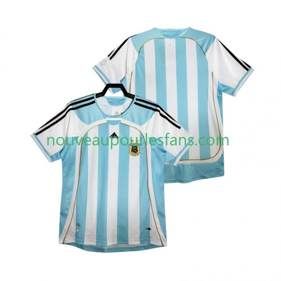 Maillot Argentine 2014 Rétro Homme Tenue Domicile Manche Courte