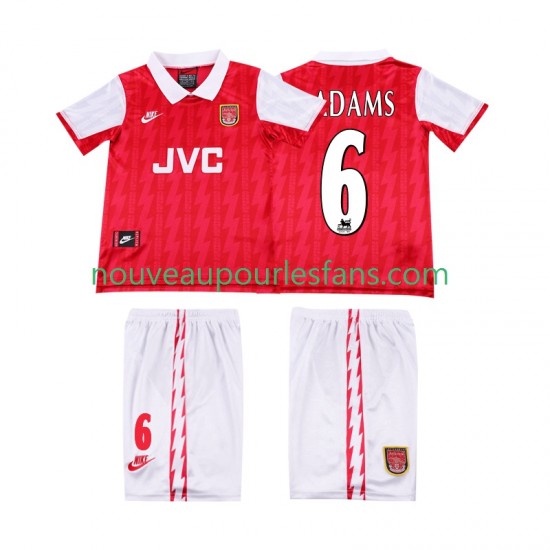 Maillot Arsenal ADAMS 6 1996 Rétro Enfant Tenue Domicile 1994 Manche Courte