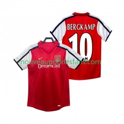 Maillot Arsenal BERGKAMP 10 2001 Rétro Homme Tenue Domicile 2002 Manche Courte