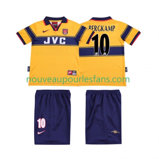 Maillot Arsenal BERGKAMP 10 1997 Rétro Enfant Tenue Extérieur 1999 Manche Courte