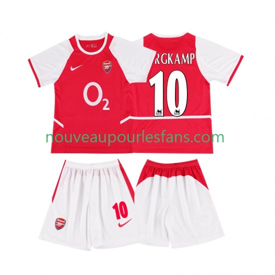 Maillot Arsenal BERGKAMP 10 2003 Rétro Enfant Tenue Domicile 2002 Manche Courte