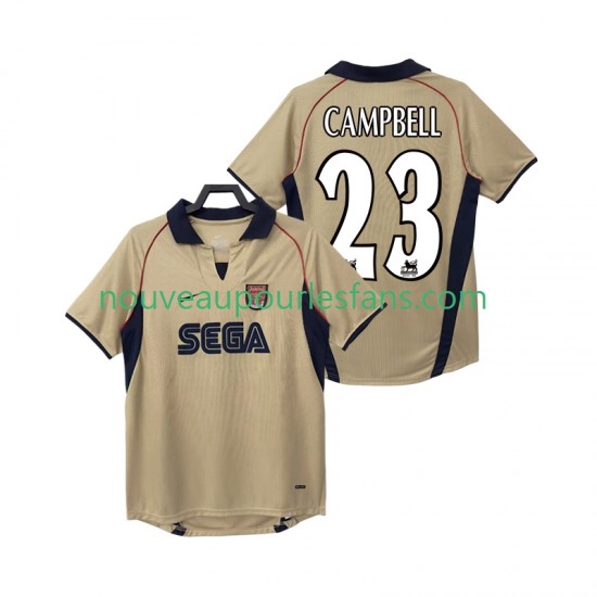 Maillot Arsenal CAMPBELL 23 2001 Rétro Homme Tenue Extérieur 2002 Manche Courte